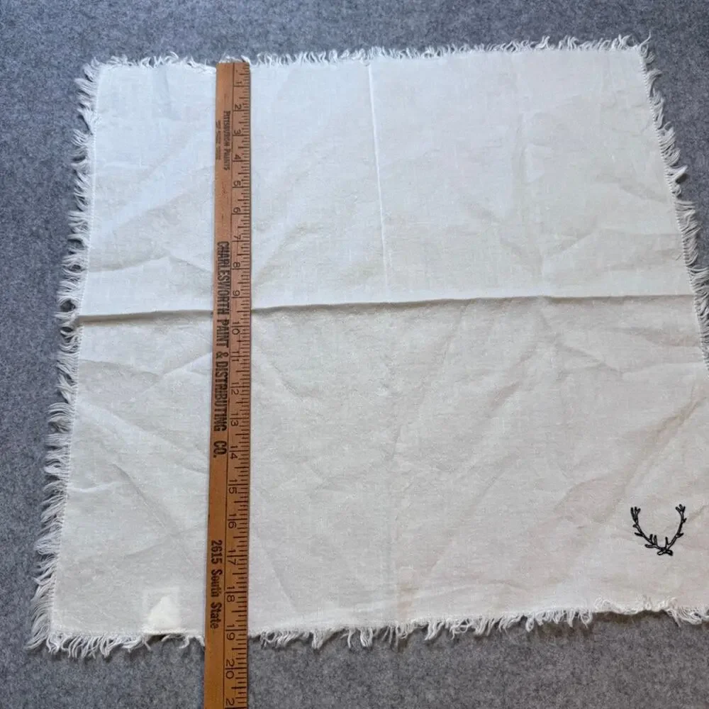 Hearth & Hand Magnolia Antler Napkins Set 4 Linen Cotton Fringe 20x20